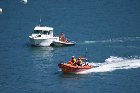 15 May 2020 - 14-14-13 
The  Dart Inshore Lifeboat Staines Whitfield heads back to base after handing over the tow of 7m fishing boat Karine to a Dart Harbour patrol rib.
----------------------
Dart RNLI Launch No: 426